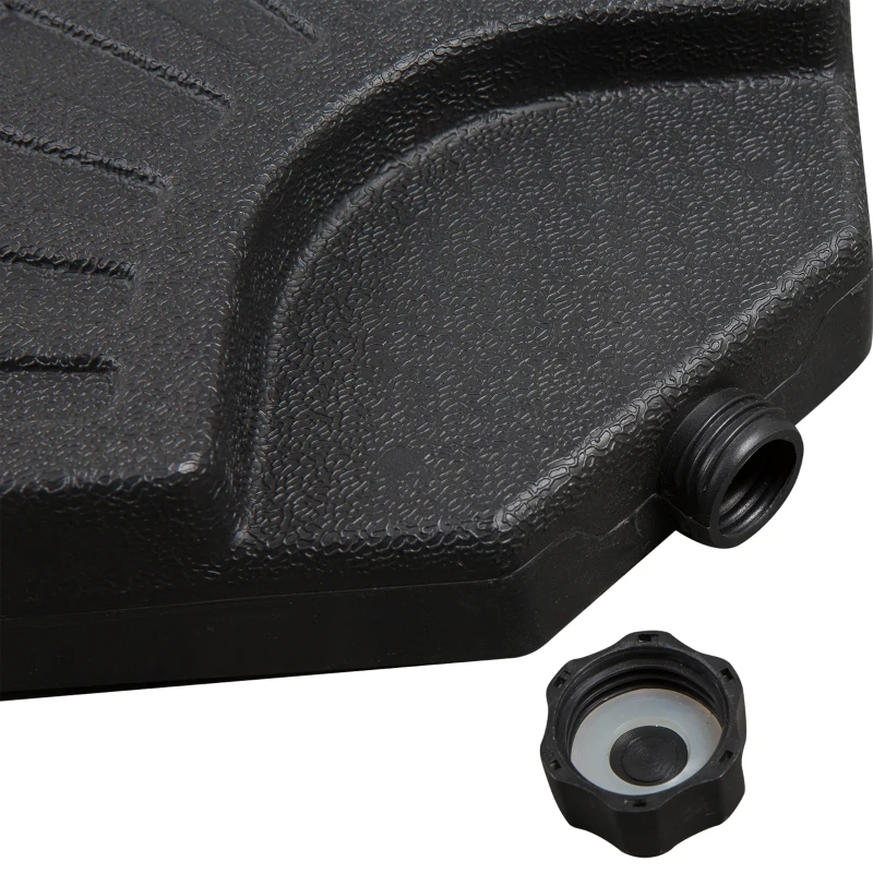 Outsunny parasoolvoet, parasoolvoet, 4 delen, vullbaar, voor 52 kg water of 68 kg zand, 48 x 48 x 8 cm