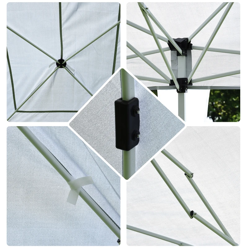 HOMCOM Tonnelle pop-up Pliante - Tente de réception - 3 x 6 m - pavillon chapiteau Barnum - 3 cotés démontables - piquets d'ancrage au Sol + Sac de Transport Inclus Blanc