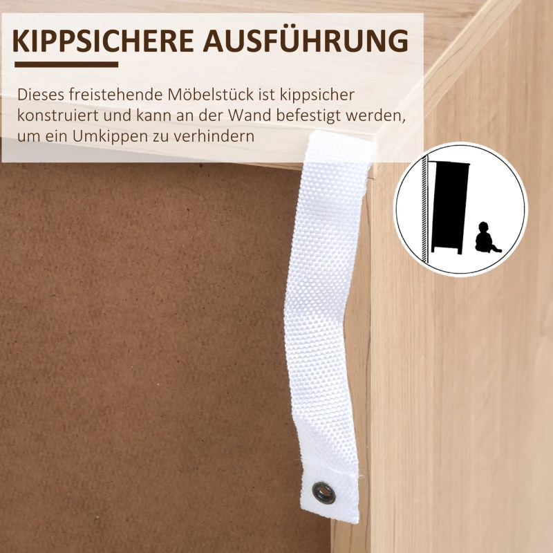 HOMCOM boekenplank wandplank staand plank scheidingswand decor plank kast meerdere vakken met lades opbergvak kantelvast design spaanplaat wit + naturel 40 x 29 x 90 cm