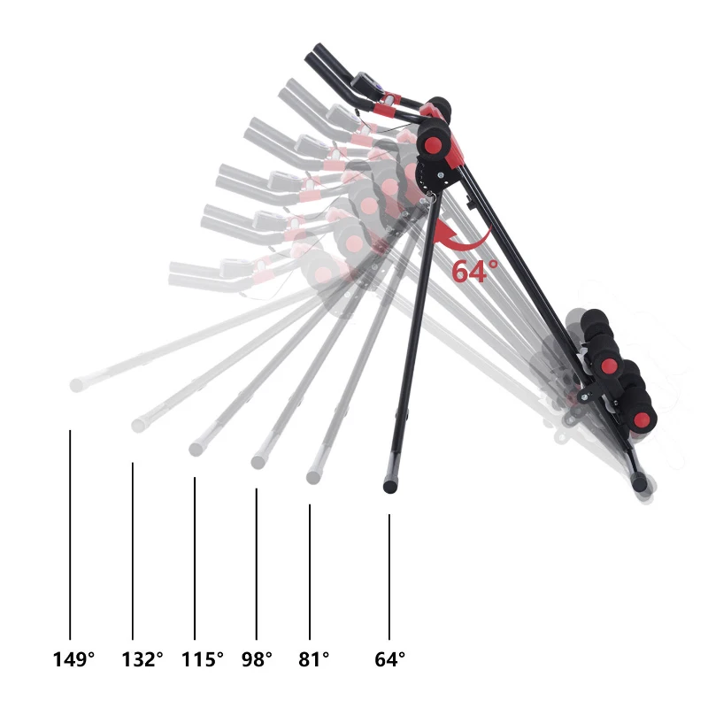 HOMCOM Rugtrainer buiktrainer buikspieren sportuitrusting fitness LCD-scherm inklapbaar