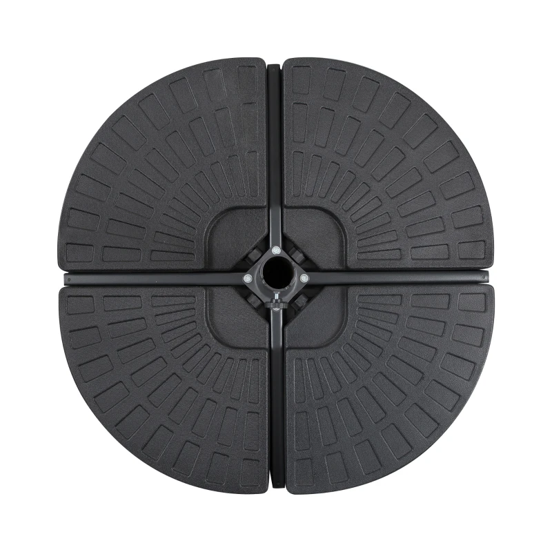 Outsunny parasoolvoet, parasoolvoet, 4 delen, vullbaar, voor 52 kg water of 68 kg zand, 48 x 48 x 8 cm