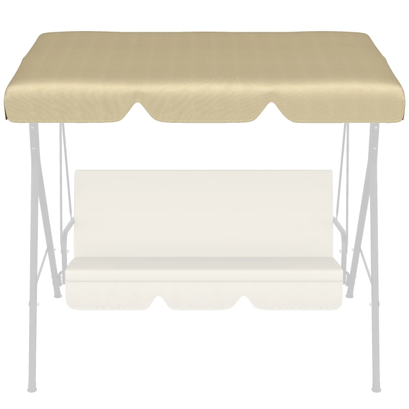 Outsunny Toldo de Substituição para Baloiços de 3 Lugares Toldo para Baloiços de Jardim com Tecido de Poliéster 156x117x15 cm Bege