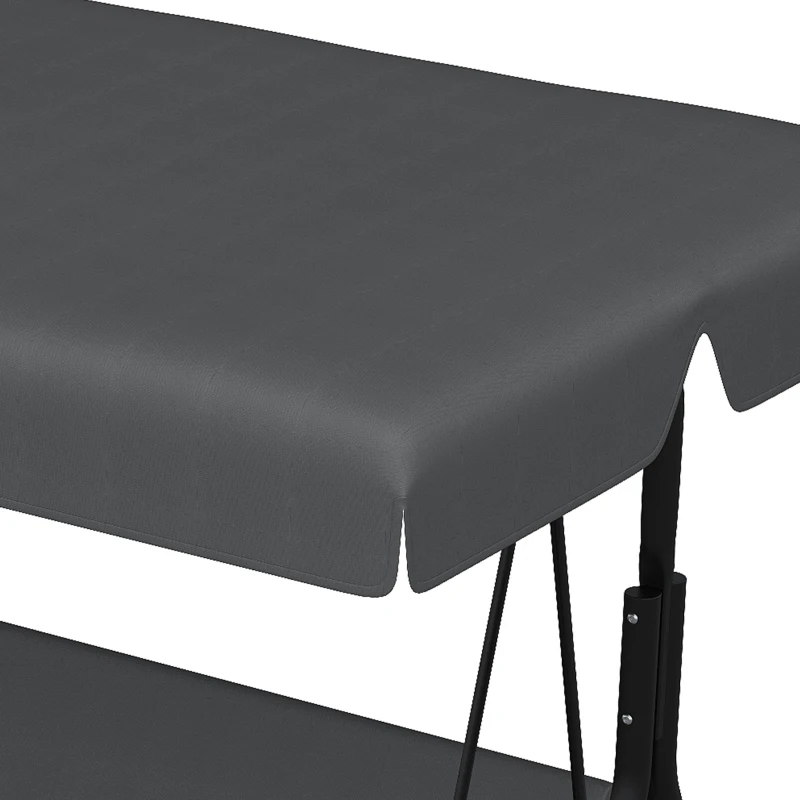 Outsunny Toldo de Substituição para Baloiços de 3 Lugares Toldo para Baloiços de Jardim com Tecido de Poliéster 156x117x15 cm Cinza