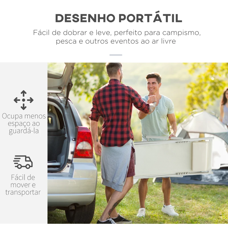 Outsunny Conjunto de 2 Espreguiçadeiras Dobráveis com Encosto Reclinável em 5 Posições e Apoio para a Cabeça 58x96,5x91,5 cm Branco