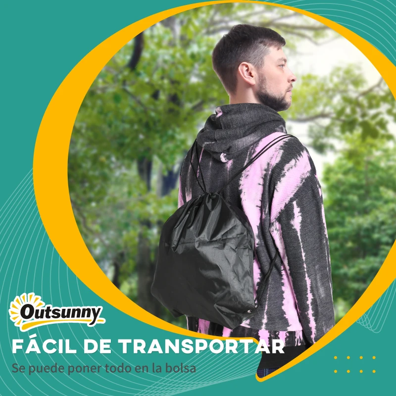 Outsunny Carrera de Obstáculos Ninja para Patio de Niños Slackline de 10 m con Barras de Mono Anillos de Gimnasia Protector de Árboles