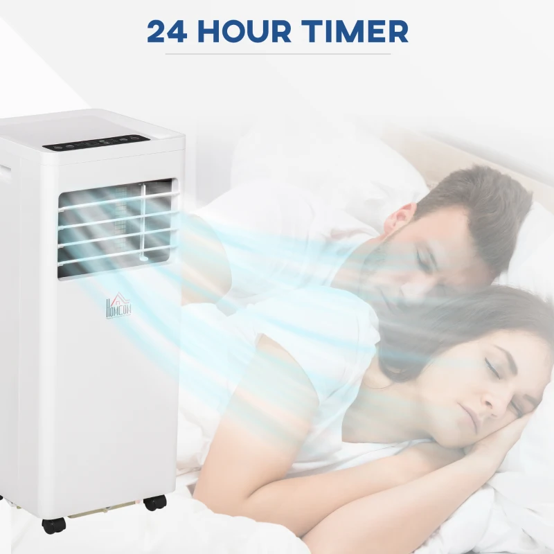 HOMCOM Small Room Air Conditioner, 5000BTU Portable ABS Air Conditioner w/ Remote Control White