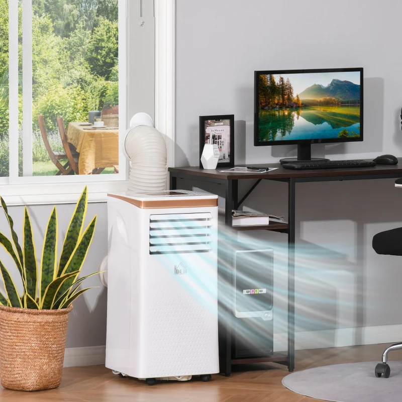 HOMCOM 10000 BTU Air Conditioning Unit, 3-in-1 Portable Air Conditioner, Dehumidifier, Cooling Fan with Remote, LED Display, 2 Speeds, 24H Timer, Window Venting Kit, 18m²