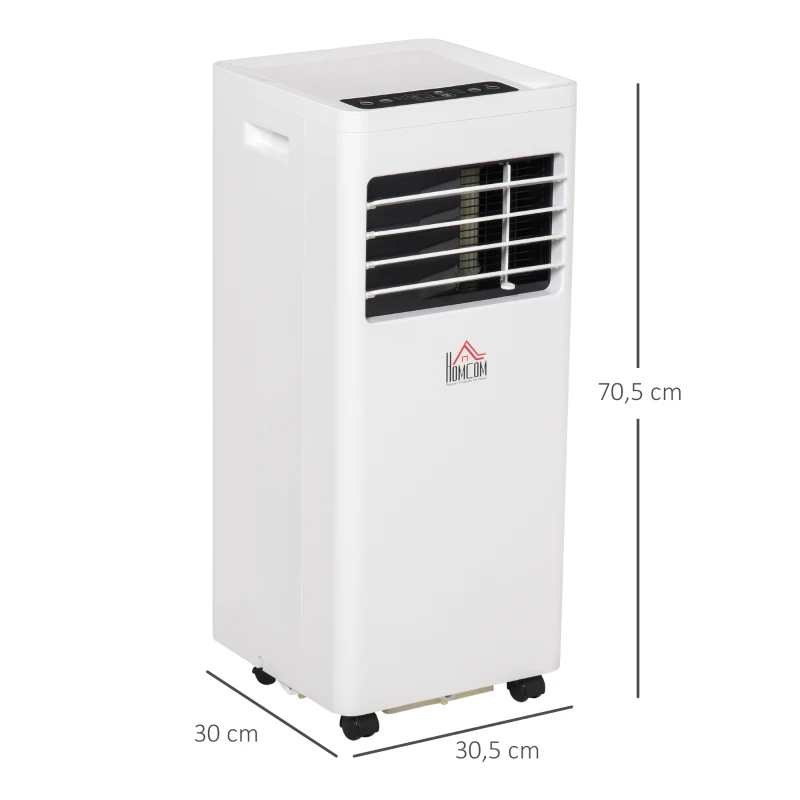 HOMCOM Small Room Air Conditioner, 5000BTU Portable ABS Air Conditioner w/ Remote Control White