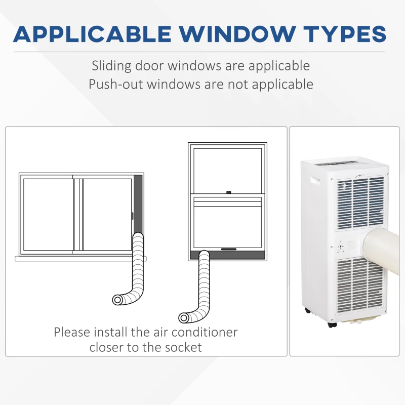 HOMCOM Small Room Air Conditioner, 5000BTU Portable ABS Air Conditioner w/ Remote Control White