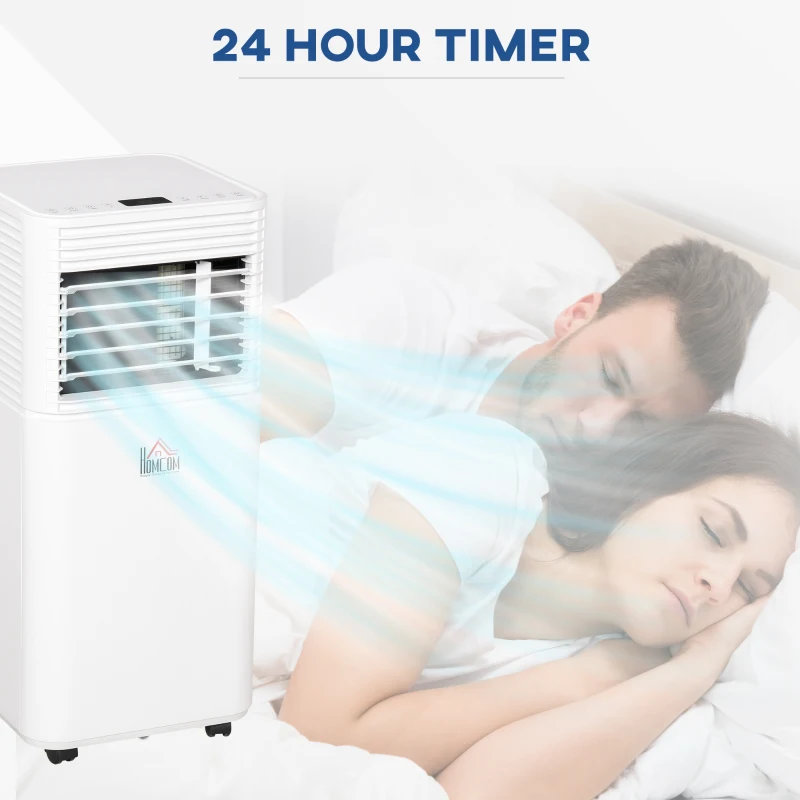 HOMCOM 7000 BTU Portable Air Conditioner for Cooling Dehumidifier Fan, Air Conditioning Unit for Room up to 15m², with Remote, 24H Timer, Window Mount Kit, R290, A Energy Efficiency, 785W