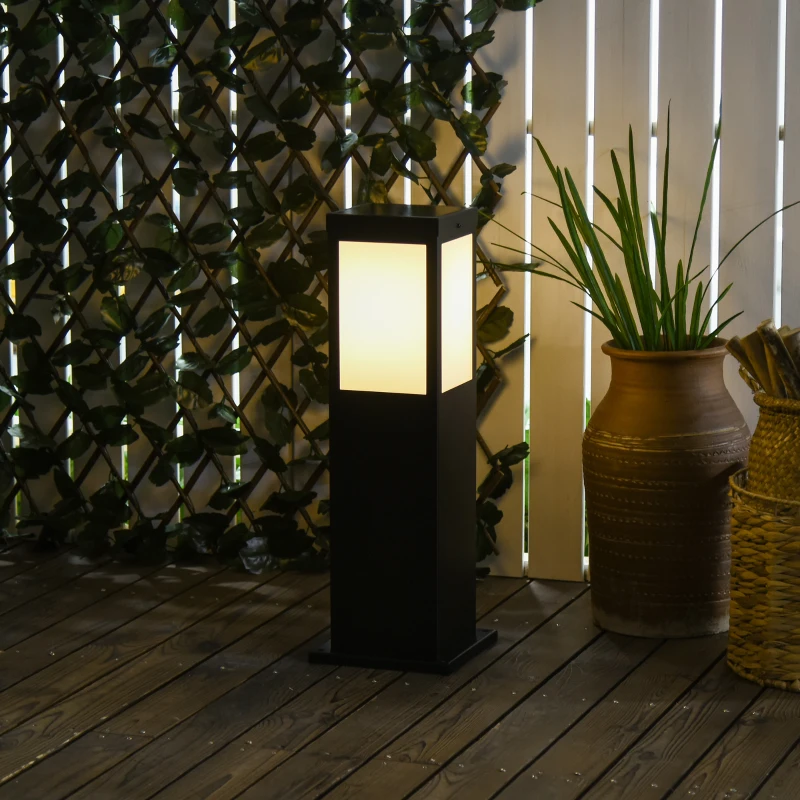 Outsunny Solar-Gartenlampe, Wegleuchte, Gartenleuchte  6-10 Std. Leuchtdauer, wetterbeständig, IP 44, 16 LED´s, Schwarz