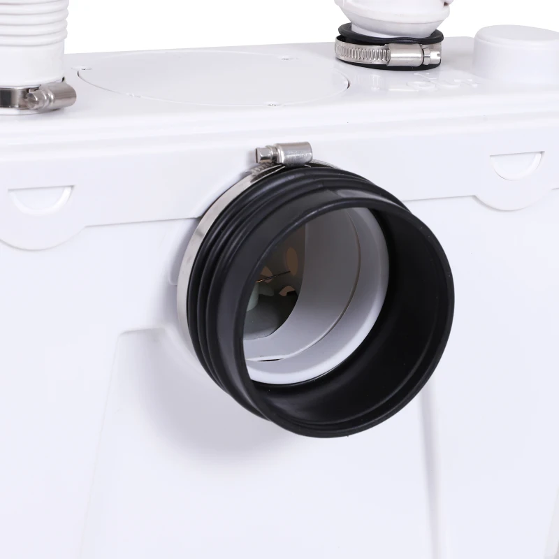 HOMCOM Broyeur sanitaire WC pompe de relevage 500 W silencieux compact accessoires inclus blanc