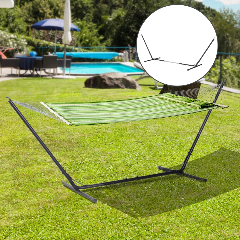 Outsunny 3.1–3.8m Adjustable Universal Hammock Stand Metal Frame Garden Camping Picnic Outdoor Patio Replacement – Stand Only
