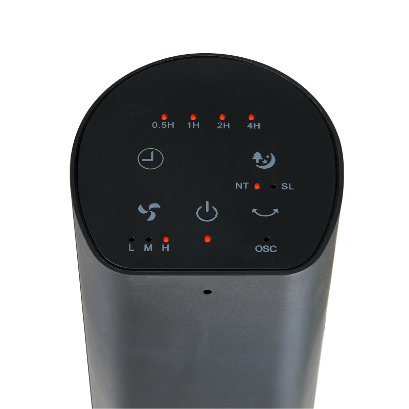 HOMCOM Ventoinha de Coluna com Controlo Remoto Oscilação de 75° Temporizador 3 Velocidades 3 Modos Silencioso Ø18x78,5 cm Preto