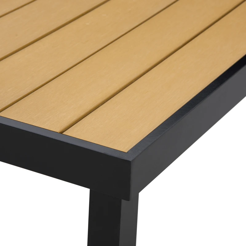 Outsunny Table de jardin rectangulaire pour 8 personnes en aluminium table de salle à manger extétieur plateau PE à lattes
