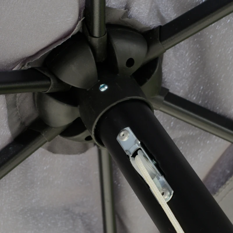 Outsunny Parasol rectangulaire inclinable 2 x 3 m avec manivelle toile polyester imperméabilisée haute densité 180 g/m² gris foncé