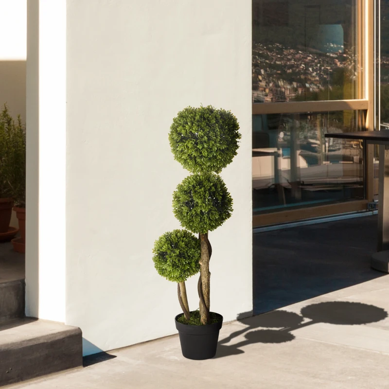 Homcom Planta Artificiala Buxus Sferic – Ghiveci Decor Interior & Exterior