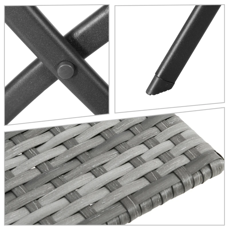 Outsunny Polyrattan 3 cz. zestaw bistro, zestaw mebli ogrodowych z rattanu