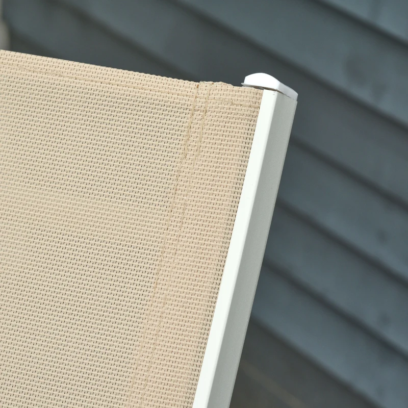 Outsunny ligbed verstelbaar aluminium crème wit 169 x 65 x 102 cm