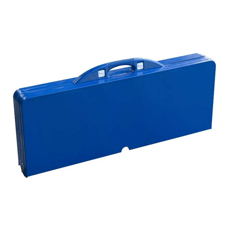 Outsunny Alu Campingtisch Picknick Bank Sitzgruppe Gartentisch mit 4 Sitzen klappbar Blau 135,5 x 84,5x 66 cm