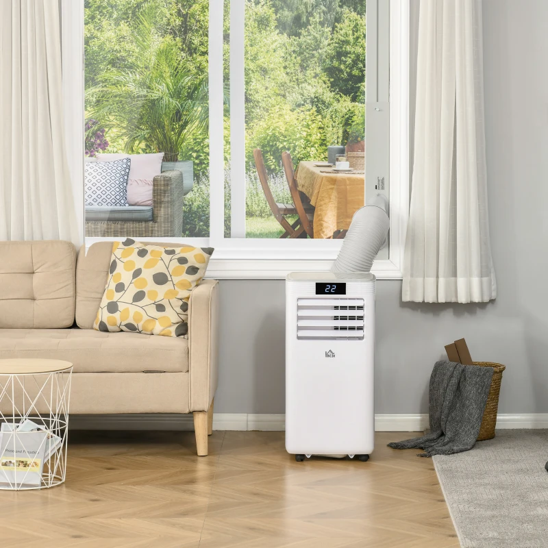 HOMCOM 10000 BTU Air Conditioning Unit, 3-in-1 Portable Air Conditioner, Dehumidifier, Cooling Fan with Remote Control, LED Display, 2 Speeds, 24H Timer, Window Venting Kit, 22m²