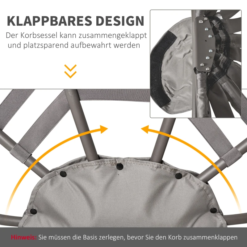 Outsunny Opvouwbare Tuinstoel - 2 Zitplaatsen, Met Kussen, voor Tuin en Terras, Ideaal voor Gezinnen, zandbruin