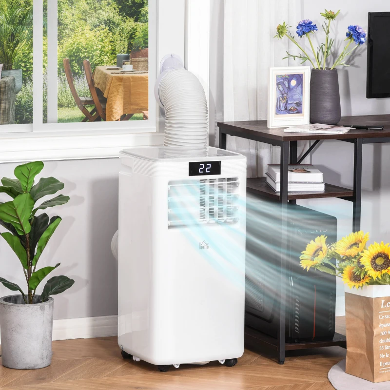 HOMCOM 8000BTU Portable Air Conditioner 4 Modes LED Display 24 Timer Home Office White