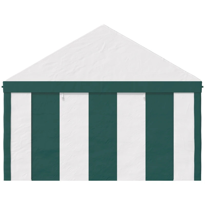 Outsunny Partyzelt, Bierzelt, abnehmbare Seitenwände, vier große Fenster, Stahl+Kunststoff, weiß+grün, 5 x 4 m