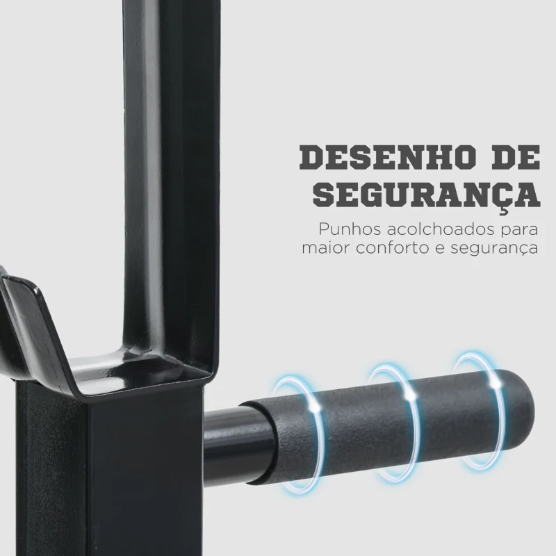 HOMCOM Suporte Ajustável para Barras de Peso Suporte Multifuncional para Exercício em Casa Escritório Carga 150kg Altura Ajustável 103-163cm Preto e Vermelho