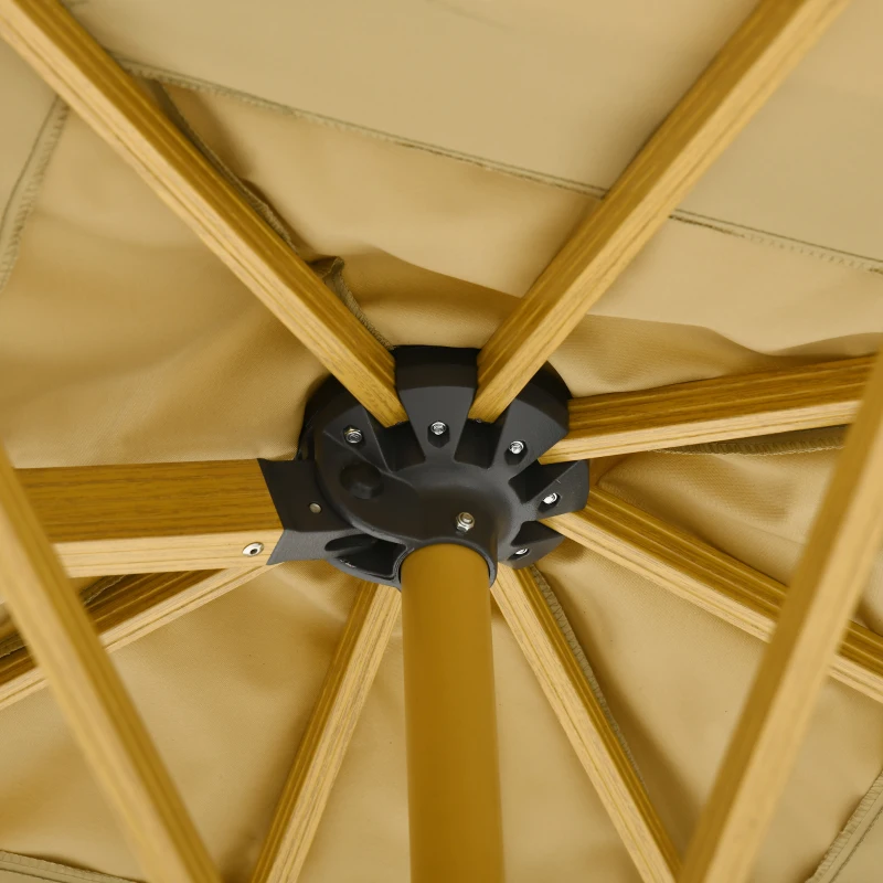 Outsunny Parasol 295x295cm In hoogte verstelbare zweefparasol met parasolvoet