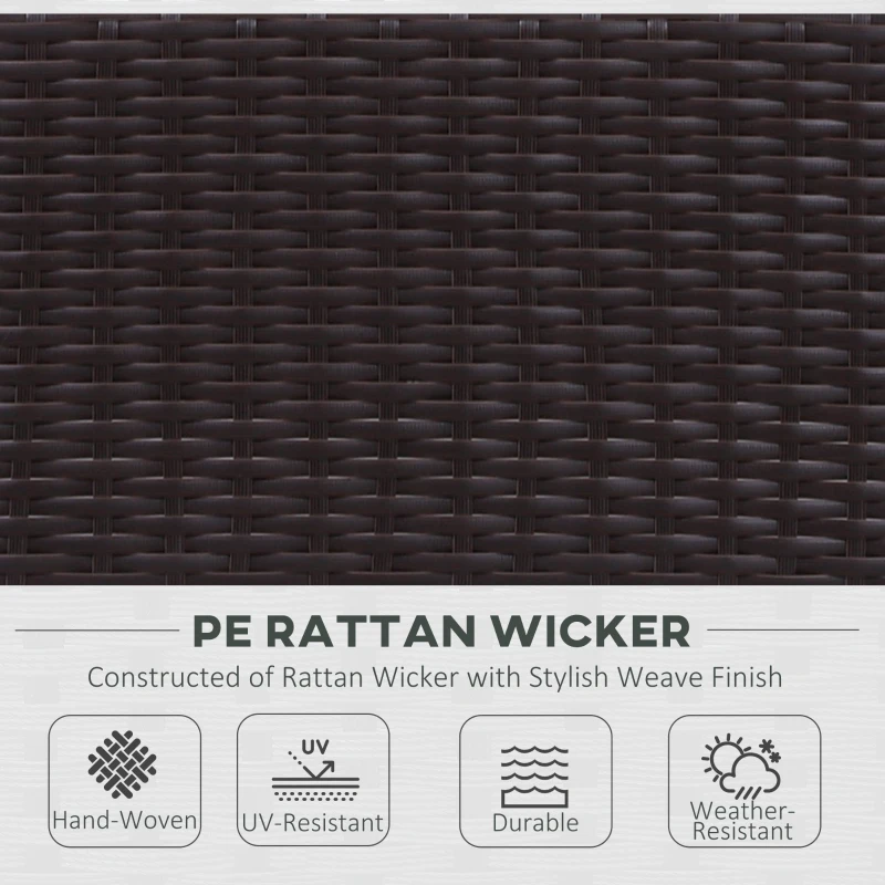 Outsunny Set Mobilier de Gradina Extern 5buc Canapele Masuta Pouf in Rattan Maro