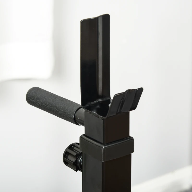 HOMCOM Suporte Ajustável para Barras de Peso Suporte Multifuncional para Exercício em Casa Escritório Carga 150kg Altura Ajustável 103-163cm Preto e Vermelho