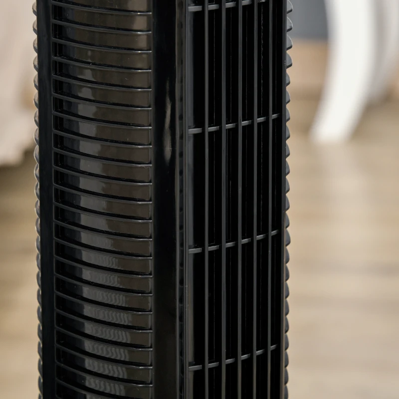 HOMCOM 31" Freestanding Tower Fan, 3 Speed 3 Mode, 7.5H Timer, Oscillating, LED Panel, Remote Control, 31 Inch Standing Fan, Black