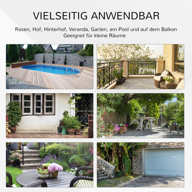 Outsunny tuintafel, ronde klaptafel, Ø68 cm campingtafel voor balkon staal