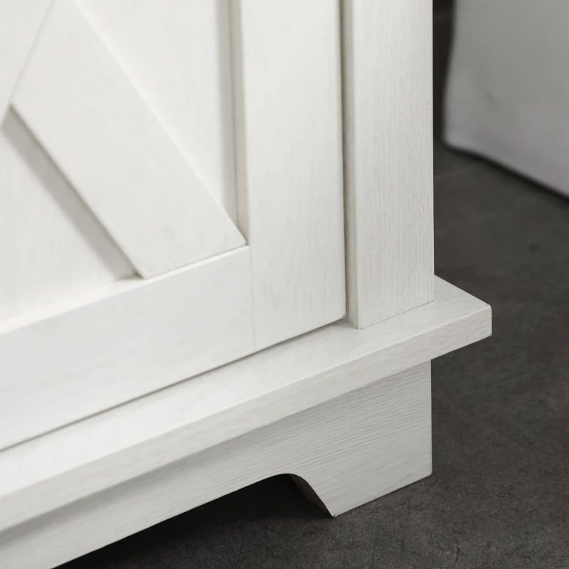 kleankin Móvel para Lavatório Pousar de Madeira Armário Casa de Banho com 2 Portas e Prateleira 60x30x60 cm Branco e Madeira