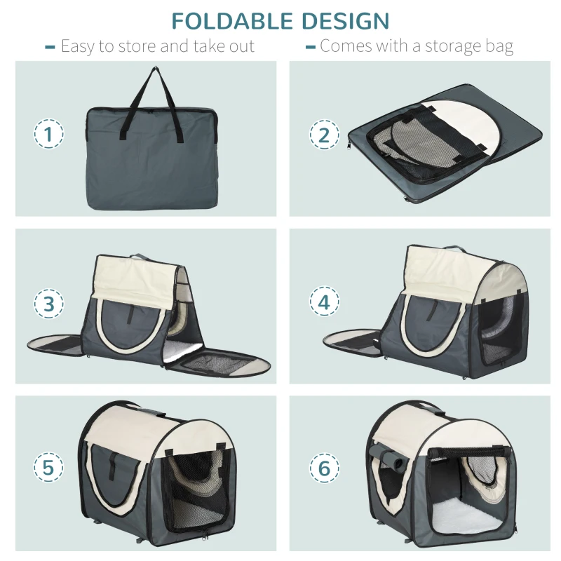 Transportadora Saco de Transporte Cão Gato Animais de estimação Dobrável de Viagem