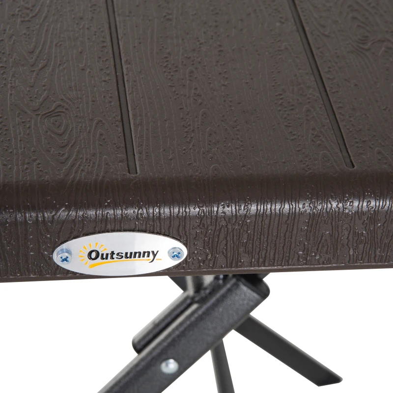 Outsunny tuintafel klaptafel kunststof bruin picknicktafel
