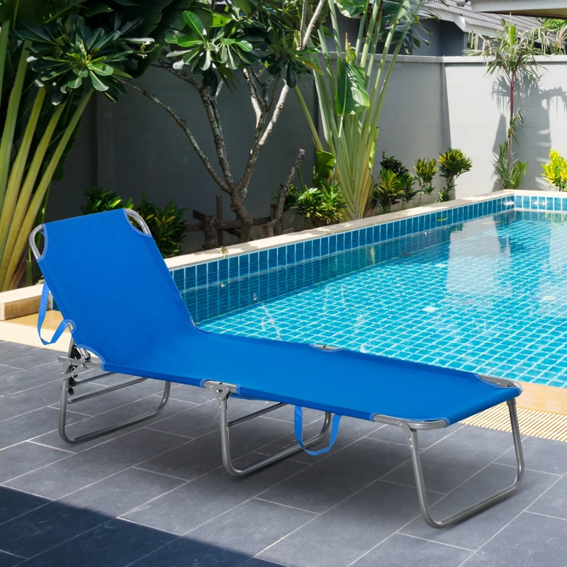 Outsunny sezlong pliabil, portabil, 58x193x 35.5cm