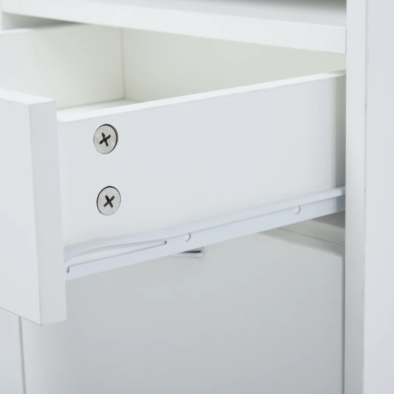 HOMCOM Móvel de Gavetas com Rodinhas Giratórias Tipo de Arquivo Móvel de Escritório e Uso Doméstico Branco Contraplacado 40x35x60 cm