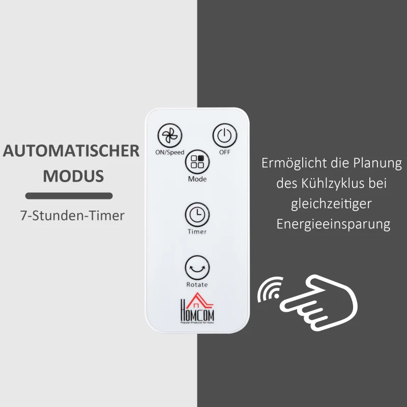Wentylator stojący timer 7h Wentylator 3 prędkości stal Ø 28 x wys. 70 cm