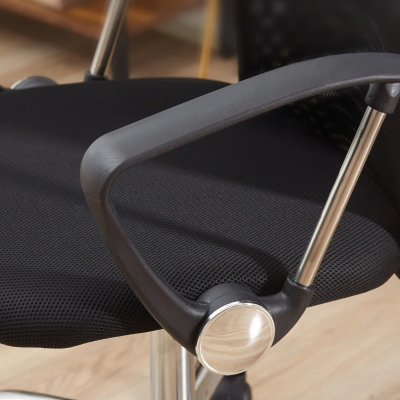 HOMCOM Ergonomische kantoorstoel gamestoel draaistoel gaming stoel schuimstof netstof zwart(m-8)