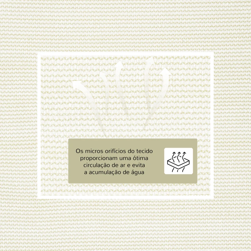 Outsunny Vela de Sombra Triangular 3x3x3 m Toldo Vela de HDPE com Proteção UV Aneis em Forma de D e Cordas para Jardim Pátio Piscina Bege