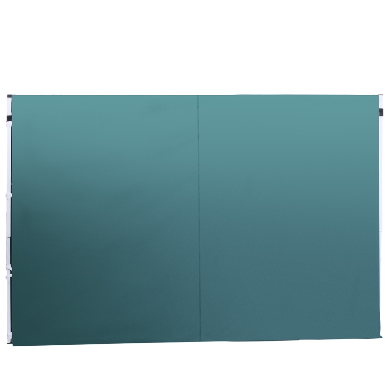 Outsunny 2 Paredes Laterais para Tenda 3x3 m Parede Lateral de Substituição de Tecido Oxford com Janela 300x200 cm Verde