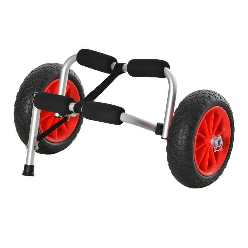 HOMCOM Reboque de trasporte dobrável com rodas para Caiaque canoa Carga 70kg 62x35x30 cm