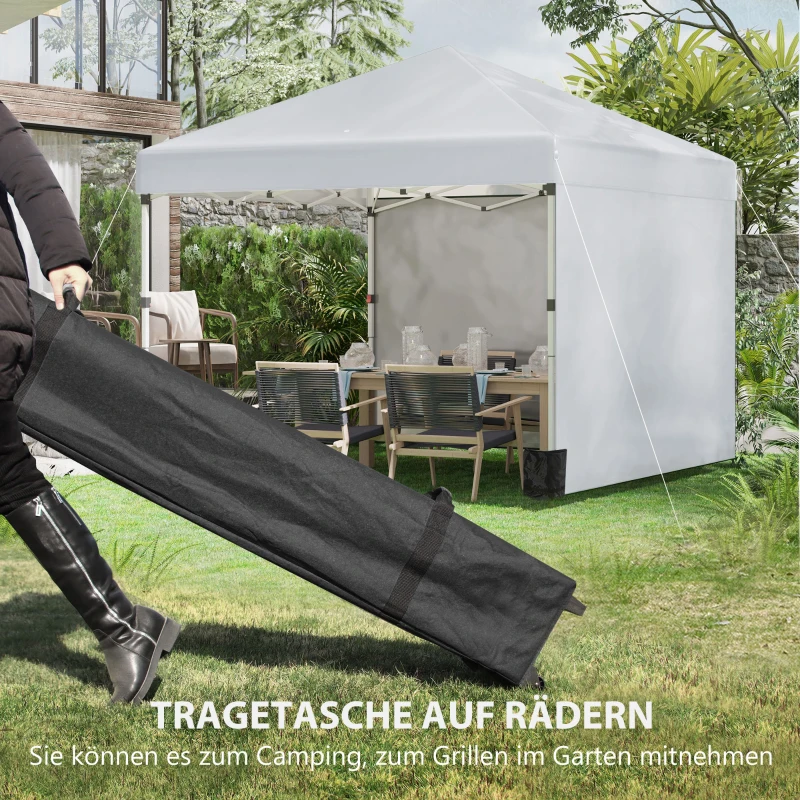 Outsunny Luifel Tuinpaviljoen 2.97m x 2.97m Tuinpaviljoen met Zijwanden Staal