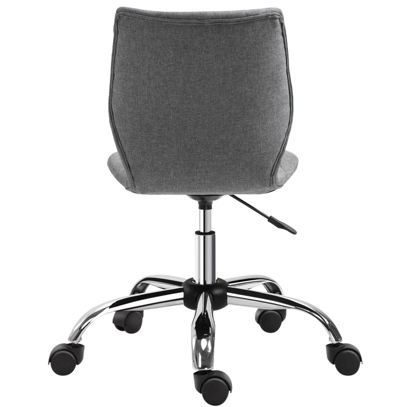Vinsetto Silla de Oficina Silla de Escritorio Ergonómica Altura Ajustable con 5 Ruedas Nylon Giratorias de 360° Asiento Acolchado Diseño Elegante de Rombos 45,5x65x84-95,5 cm Gris