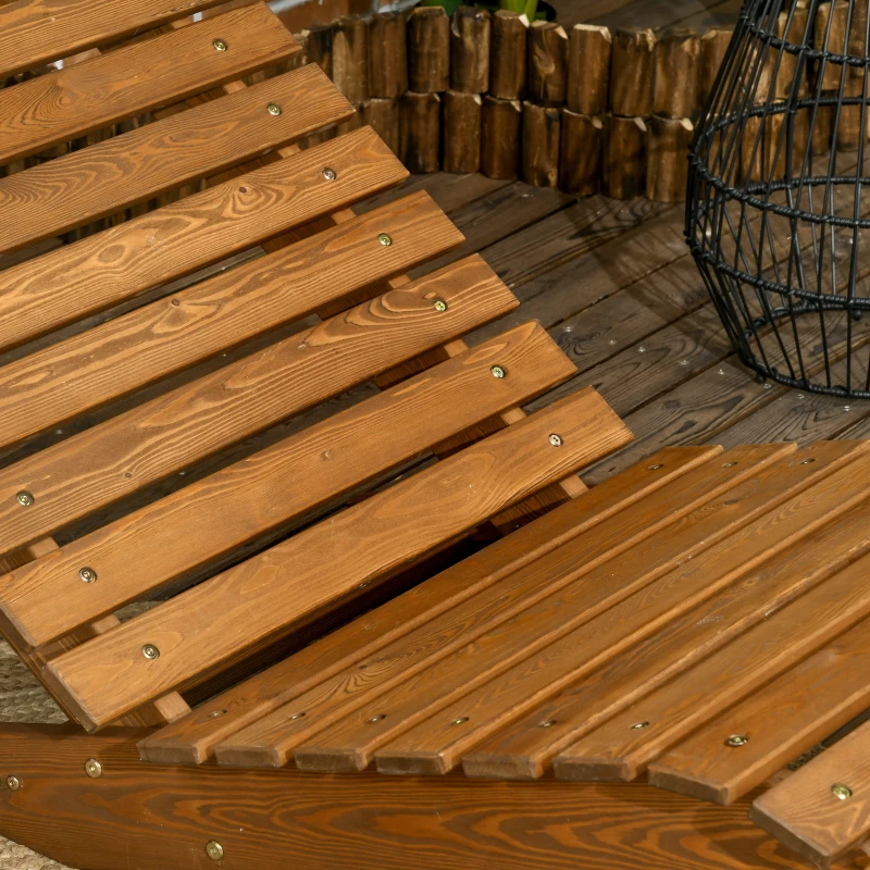 Outsunny ligstoel, ligstoel, tuinstoel voor bij het zwembad, balkon, teak
