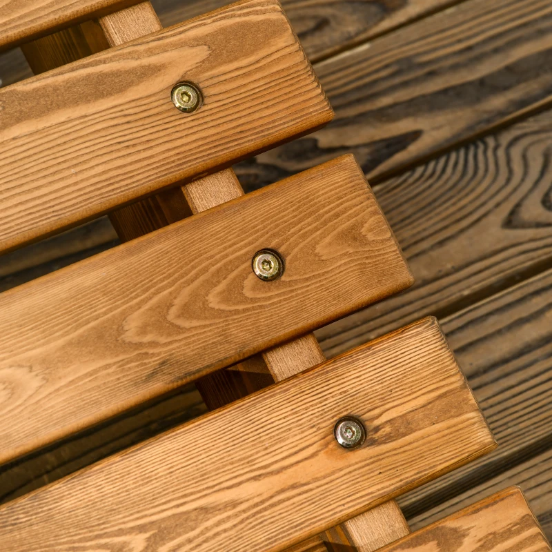 Outsunny ligstoel, ligstoel, tuinstoel voor bij het zwembad, balkon, teak