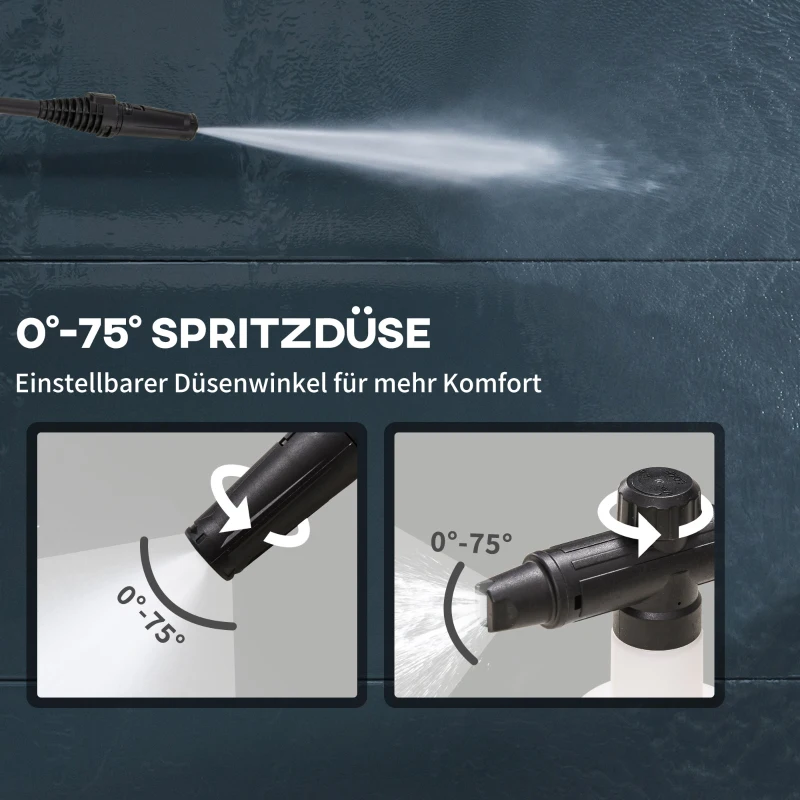 DURHAND hogedrukreiniger incl. 5-delig. Accessoires 150 bar werkdruk, 1800W