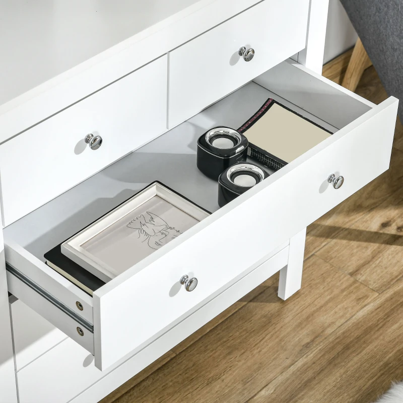 HOMCOM Organizador de cômoda com 5 gavetas Mesa de cabeceira para quarto Roupeiro com gavetas 79x39.5x80.5cm Organizador de armazenamento